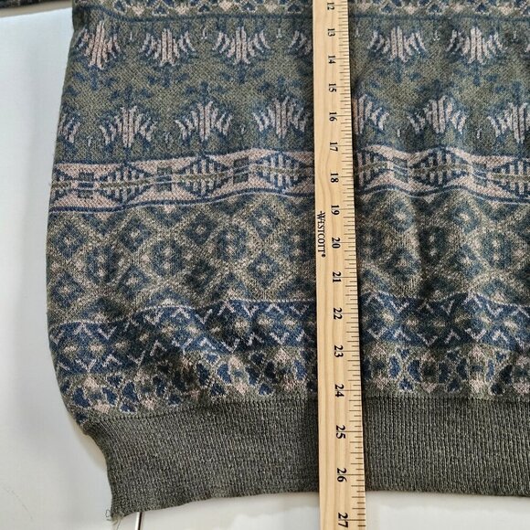 Giannini Polo Sweater Men 52/L Multi LS Buttons Collar Tribal Aztec Geo Vintage - Picture 8 of 15